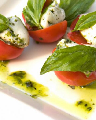 Bite-Sized Bliss: Mini Caprese Salad with Zesty Pesto Twist