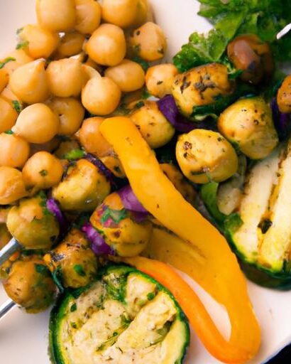 Fiery Chickpea & Veggie Skewers: A Flavorful Feast