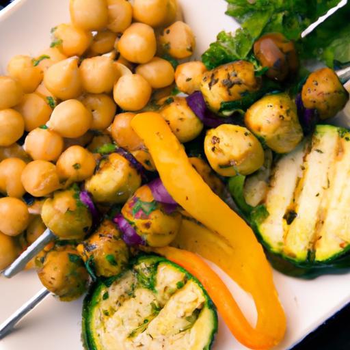 Fiery Chickpea & Veggie Skewers: A Flavorful Feast