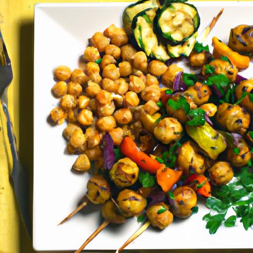 Fiery Chickpea & veggie Skewers: A Flavorful Feast