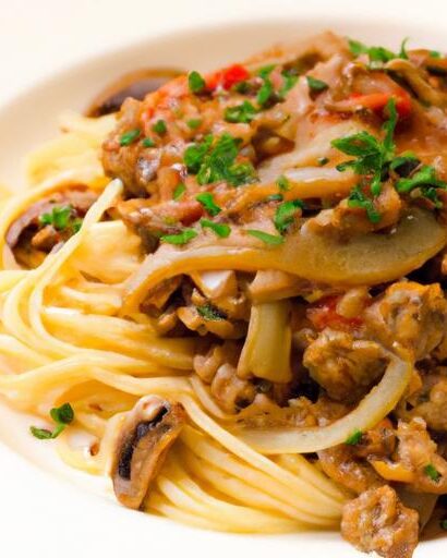 Savory Spaghetti with Ground Beef and Mushrooms Delight