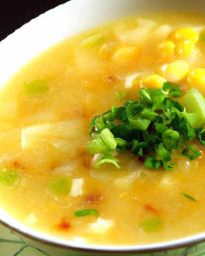 Golden Harmony: Chinese Egg Drop Soup with Sweet Corn Bliss