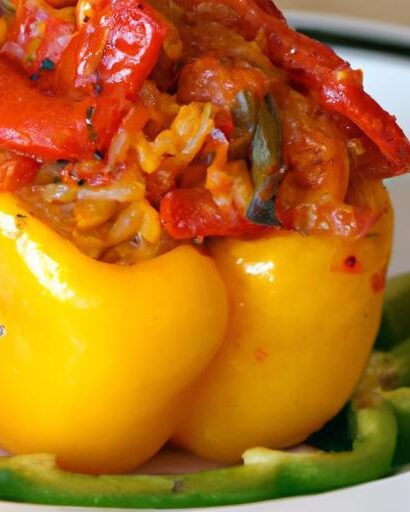 Flavor-Packed Stuffed Peppers: Chicken & Rice Delight
