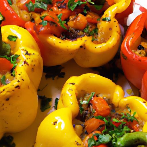 Colorful Vegetarian Stuffed Bell Peppers: A Flavorful Feast