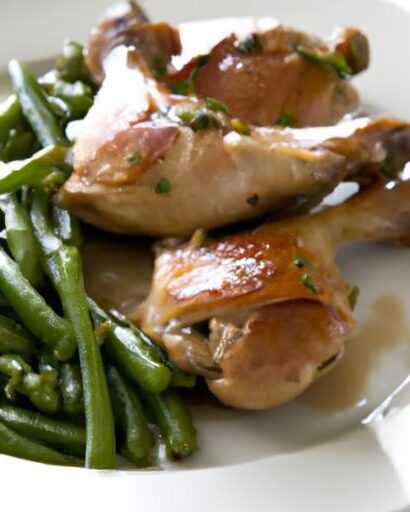 Savory Baked Chicken Drumsticks with Tender Green Beans