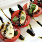 Bite-Sized Bliss: Mini Caprese Salad Drizzled with Balsamic Glaze