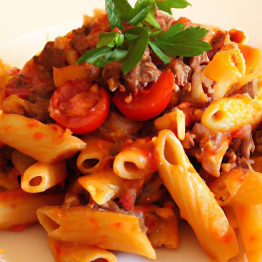 Savor the Classic: Ground Beef & Tomato Pasta Delight