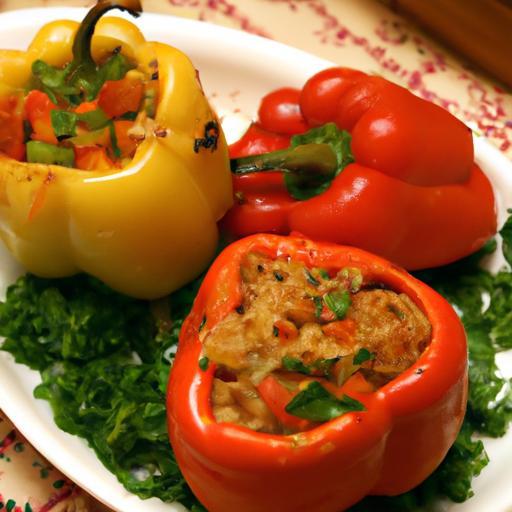 Flavor-Packed Stuffed Bell Peppers with Ground Chicken Delight