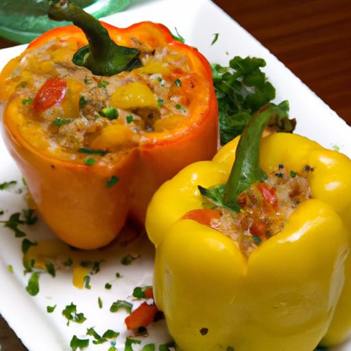 Flavor-Packed Stuffed Bell Peppers with Ground Chicken Delight