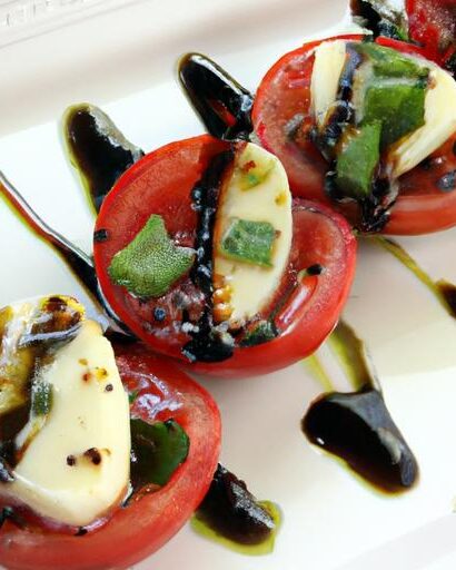 Bite-Sized Bliss: Mini Caprese Salad Drizzled with Balsamic Glaze