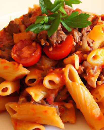 Savor the Classic: Ground Beef & Tomato Pasta Delight