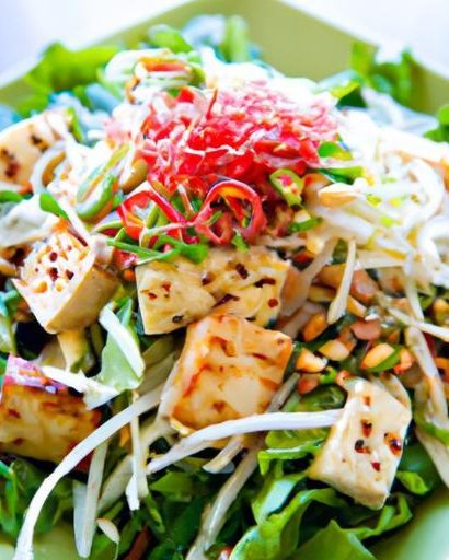 Fresh Vietnamese Noodle Salad with Crispy Tofu Delight