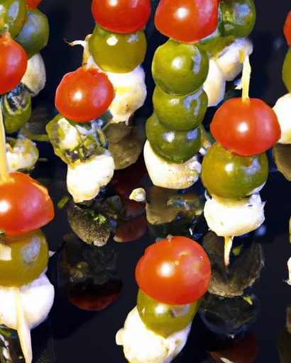 Bite-Sized Bliss: Mini Caprese Skewers with Mozzarella Pearls