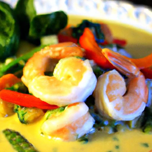 Golden Spice Delight: Thai Yellow Curry with Tender Shrimp