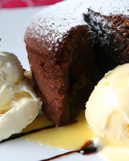 Decadent Lava Cake Paired Perfectly with Vanilla Ice Cream